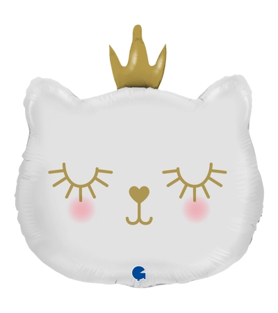 Голова кошки белая в короне